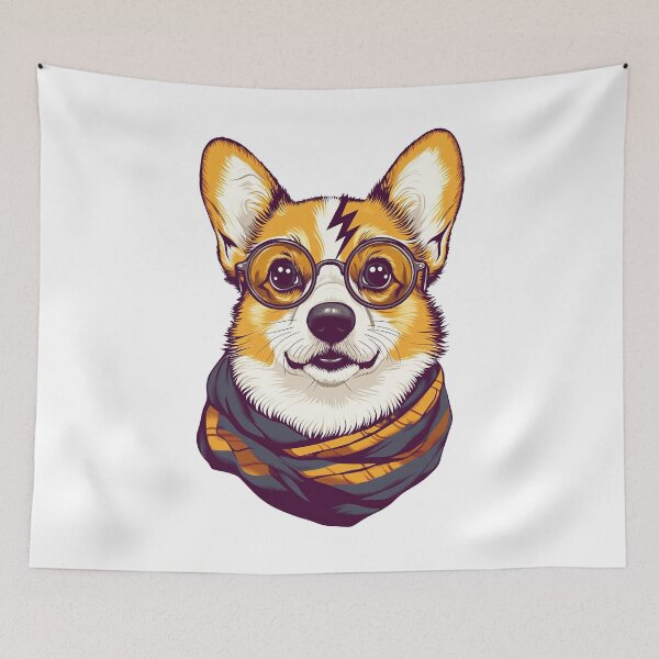 Item preview, Potter Cartoon Wizard Magic Fantasy, magical  corgi designed and sold by Innamalinka.