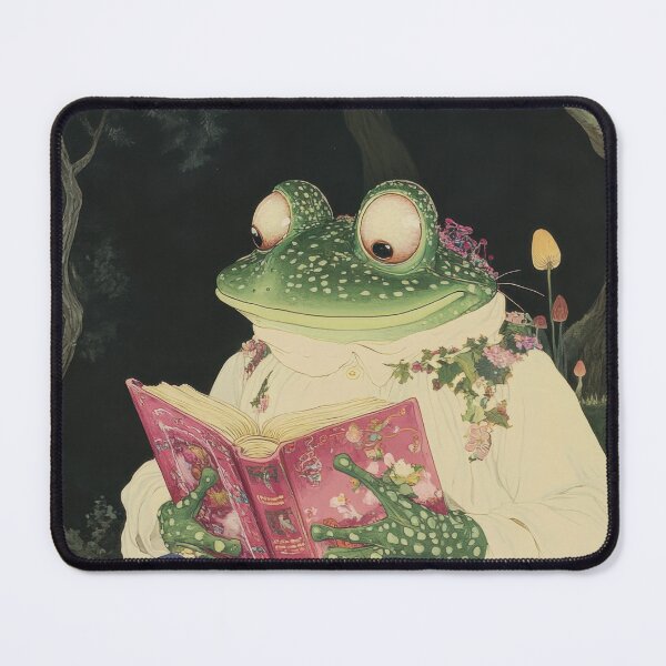 Item preview, Whimsical Mushroomcore Frog – Cottagecore Fairy Tale Aesthetic designed and sold by baucestudio.