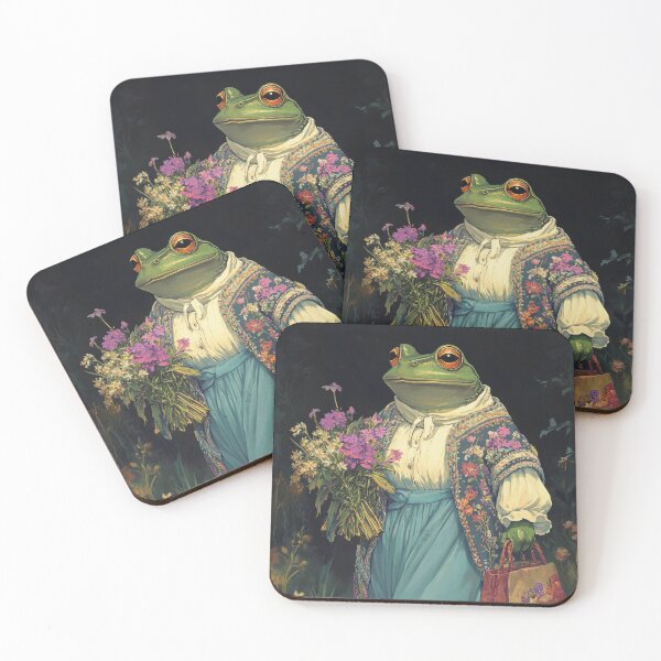 Item preview, Cottagecore Frog with Wildflowers – Whimsical Goblincore Aesthetic designed and sold by baucestudio.