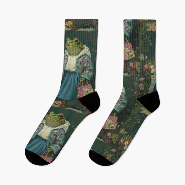 Item preview, Whimsical Cottagecore Frog – Cozy Goblincore Floral Aesthetic designed and sold by baucestudio.