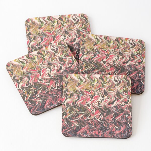 Item preview, Pink black white green Serpentine on Turkish pattern marbled design designed and sold by 2ndBloom.