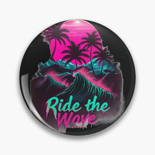 Item preview, Ride the Wave – Neon Synthwave Sunset designed and sold by Zentuary.