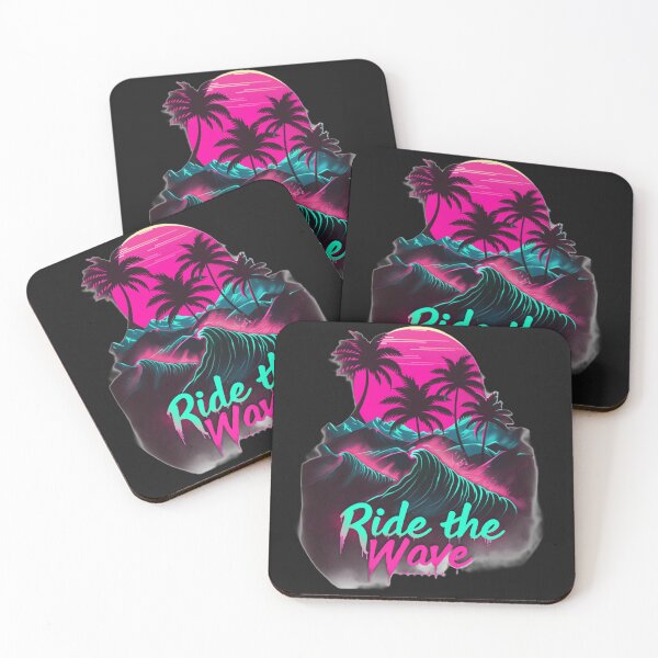 Item preview, Ride the Wave – Neon Synthwave Sunset designed and sold by Zentuary.