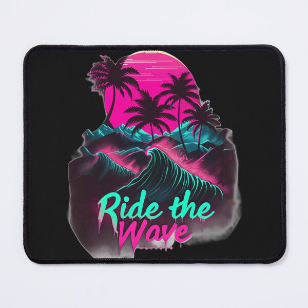 Item preview, Ride the Wave – Neon Synthwave Sunset designed and sold by Zentuary.