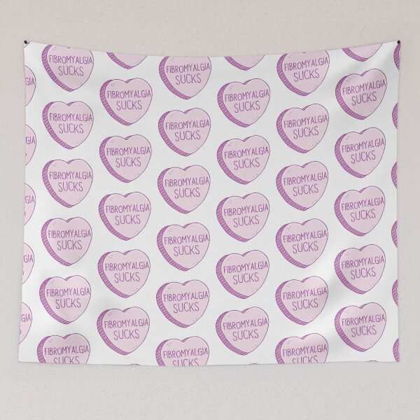 Item preview, Fibromyalgia sucks with pink candy heart designed and sold by jazzydevil.