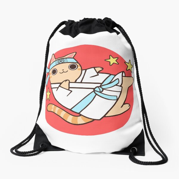 Karate Cat Drawstring Bag
