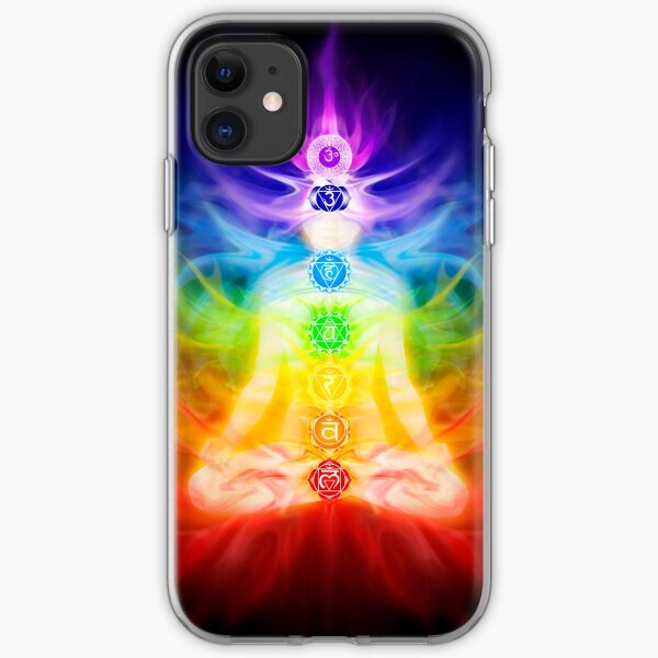 Chakras and energy flow on human body art photo print iPhone Soft Case
