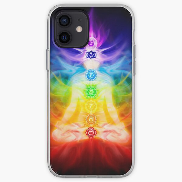Chakras and energy flow on human body art photo print iPhone Soft Case