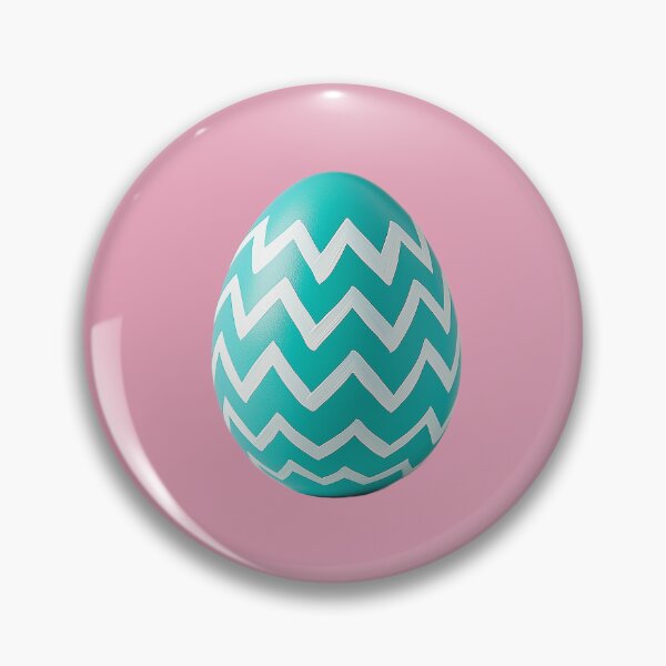 Item preview, Greenish blue Easter egg with zigzag pattern designed and sold by FluffyGallery.