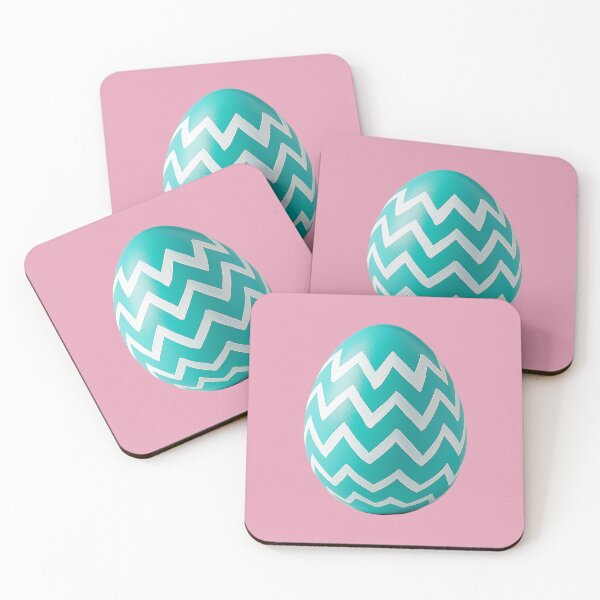 Item preview, Greenish blue Easter egg with zigzag pattern designed and sold by FluffyGallery.