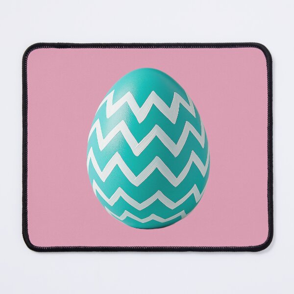 Item preview, Greenish blue Easter egg with zigzag pattern designed and sold by FluffyGallery.