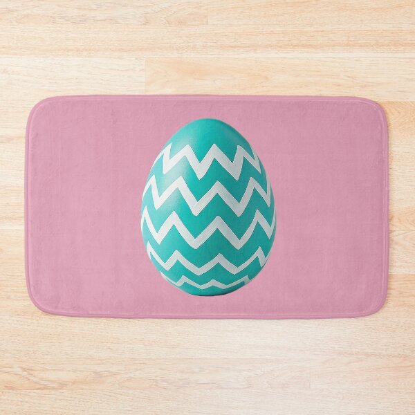 Item preview, Greenish blue Easter egg with zigzag pattern designed and sold by FluffyGallery.