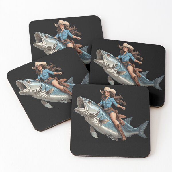 Item preview, Cowgirl Rides a Giant Fish – Western Fantasy Adventure designed and sold by haitrieuic96.