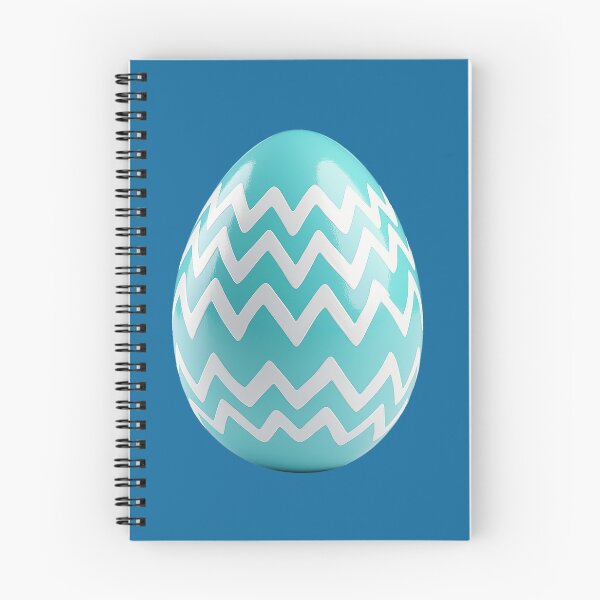 Item preview, Large Easter egg with alternating white zigzag patterns on a blue-green background. designed and sold by FluffyGallery.