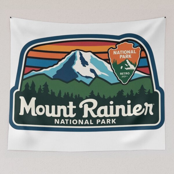 Item preview, A Vintage Travel Art of the Mount Rainier National Park - Washington designed and sold by hemp3x.