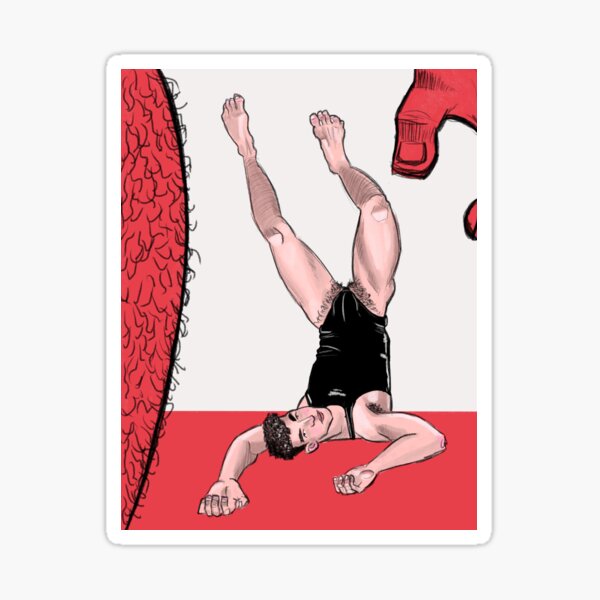 Item preview, Wrestling with Desire - Gay Homoerotic Art designed and sold by MilesIllustrated.