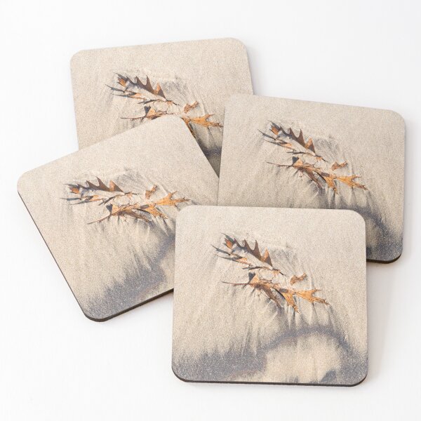 Item preview, Natural Still Life with Two Oak Leafs on Fine Sand designed and sold by Georgia Mizuleva.