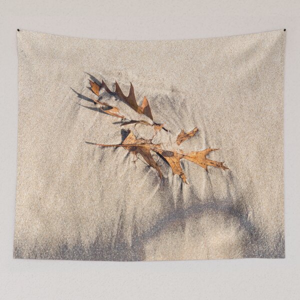 Item preview, Natural Still Life with Two Oak Leafs on Fine Sand designed and sold by Georgia Mizuleva.