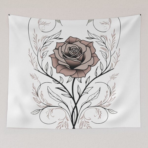 Item preview, Boho Rose Design - Intricate Vintage-Inspired Artwork with Detailed Linework and Subtle Mandala Elements designed and sold by AdaMerch.
