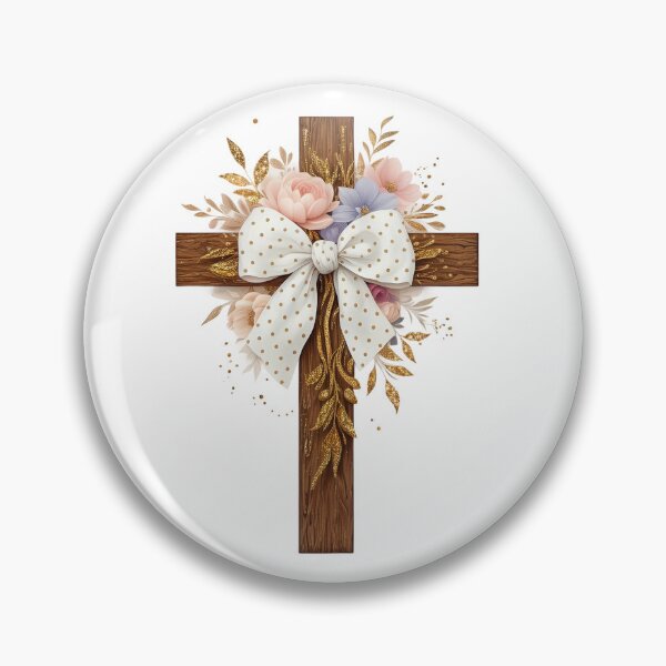 Aperçu de l'œuvre Croix florale vintage créée et vendue par CraftsEtc.