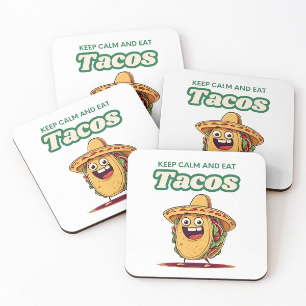 Item preview, Keep Calm and Eat Tacos - Cartoon Taco Quote 1 designed and sold by Tom-Johnson.