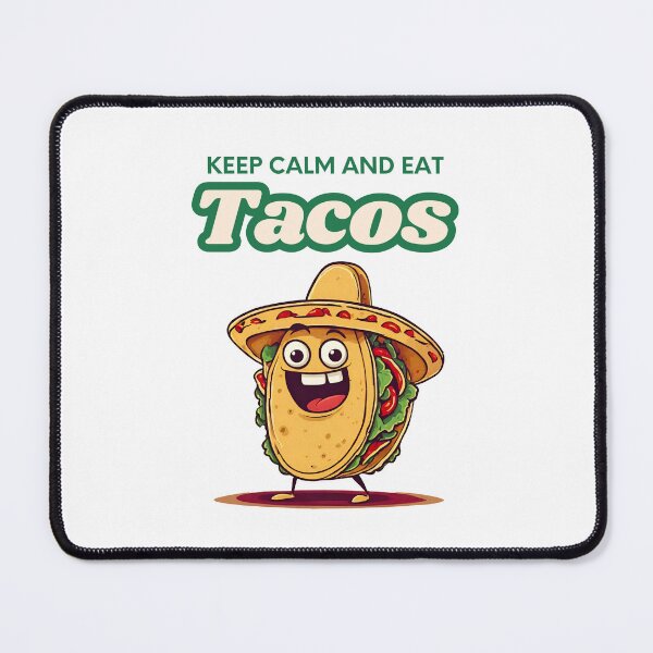 Item preview, Keep Calm and Eat Tacos - Cartoon Taco Quote 1 designed and sold by Tom-Johnson.