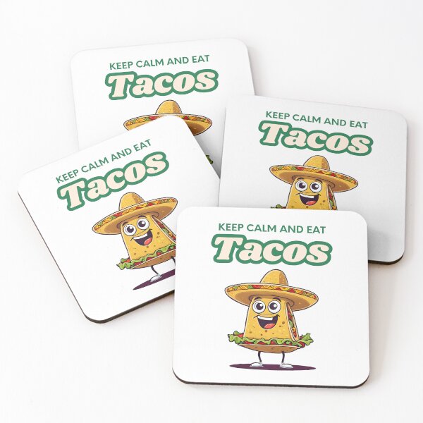 Item preview, Keep Calm and Eat Tacos - Cartoon Taco Quote 2 designed and sold by Tom-Johnson.