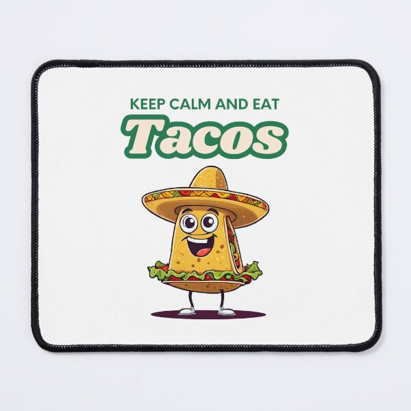 Item preview, Keep Calm and Eat Tacos - Cartoon Taco Quote 2 designed and sold by Tom-Johnson.
