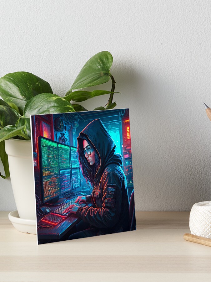 Thumbnail 1 von 2, Galeriedruck, Cyberpunk Hacker designt und verkauft von AleTot.