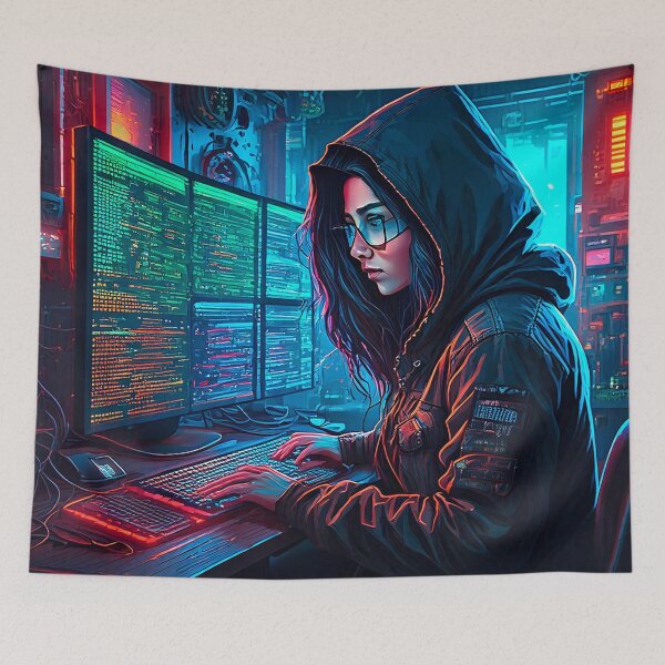 Item preview, Cyberpunk Hacker designed and sold by AleTot.