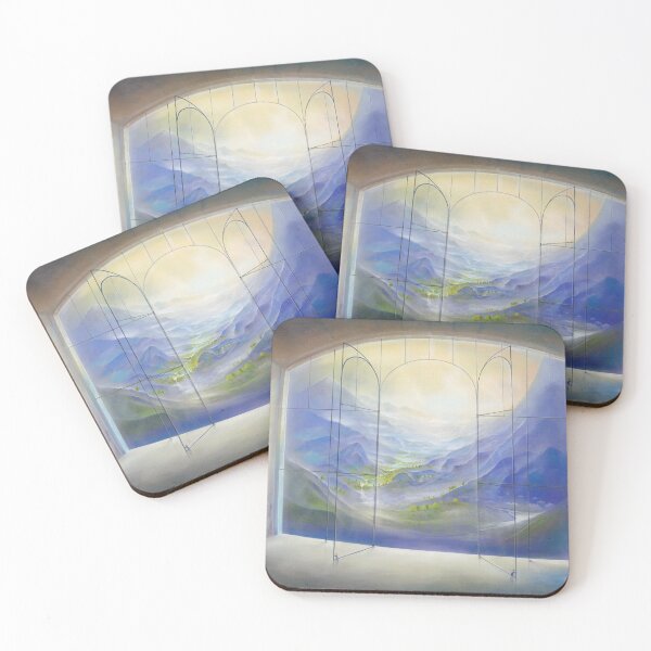 Item preview, Window picture - huge hall with windows and view of blue valley designed and sold by art paintings.