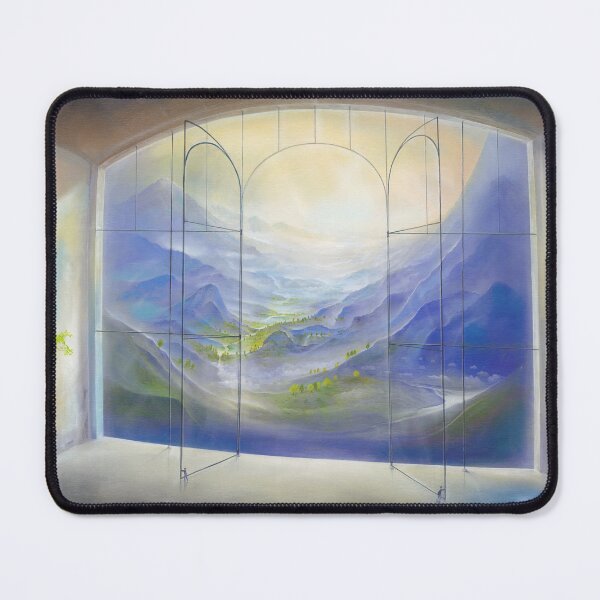 Item preview, Window picture - huge hall with windows and view of blue valley designed and sold by art paintings.
