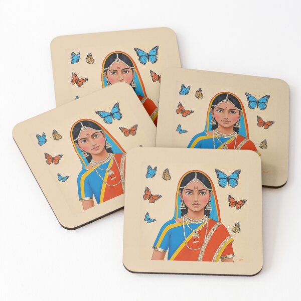 Item preview, Indian woman with butterflies designed and sold by cricri33190.