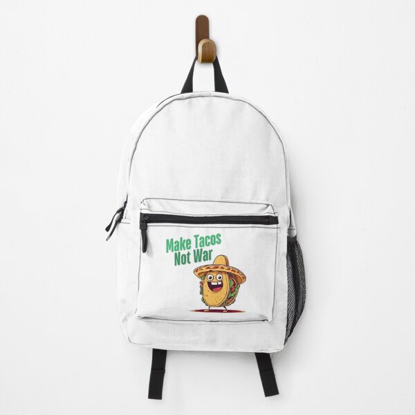 Item preview, Make Tacos Not War - Cartoon Taco Quote 1 designed and sold by Tom-Johnson.
