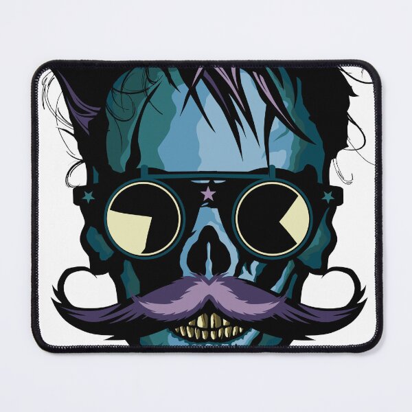 Item preview, hipster mustache skull skull mustache hairstyle round sunglasses designed and sold by Achille3777.
