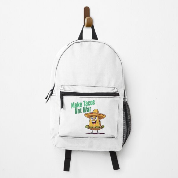 Item preview, Make Tacos Not War - Cartoon Taco Quote 2 designed and sold by Tom-Johnson.