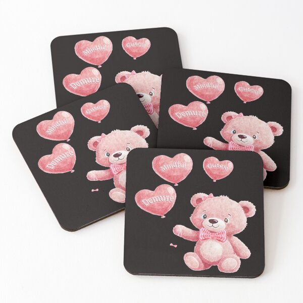 Item preview, Pink teddy bear Mindful Demure Cutesy designed and sold by Hen-C-Art.