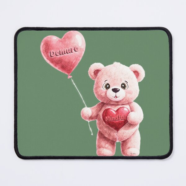 Item preview, Pink teddy bear Mindful Demure designed and sold by Hen-C-Art.