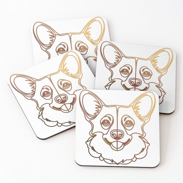 Item preview, Abstract Corgi dog in oneline design designed and sold by hemp3x.