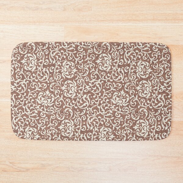 Item preview, Mocha Mousse Expresso Vintage Floral Swirls designed and sold by AntiqueImages.