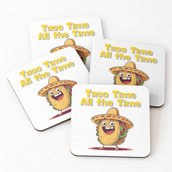 Item preview, Taco Time All the Time - Cartoon Taco Slogan 1 designed and sold by Tom-Johnson.