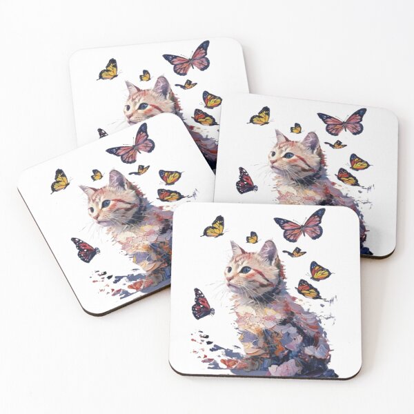 Item preview, Kitten & Butterflies - Dreamlike Animal Art designed and sold by MaciejCraft.