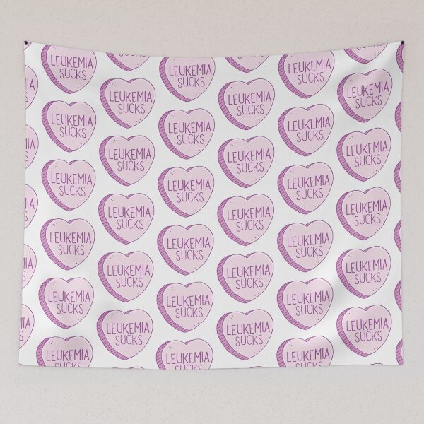 Item preview, Leukemia sucks in pink candy heart designed and sold by jazzydevil.