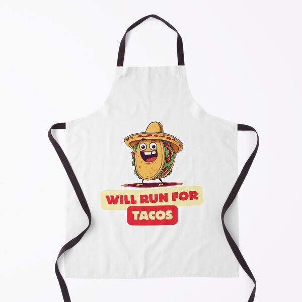Item preview, Will Run For Tacos - Cartoon Taco Quote 1 designed and sold by Tom-Johnson.