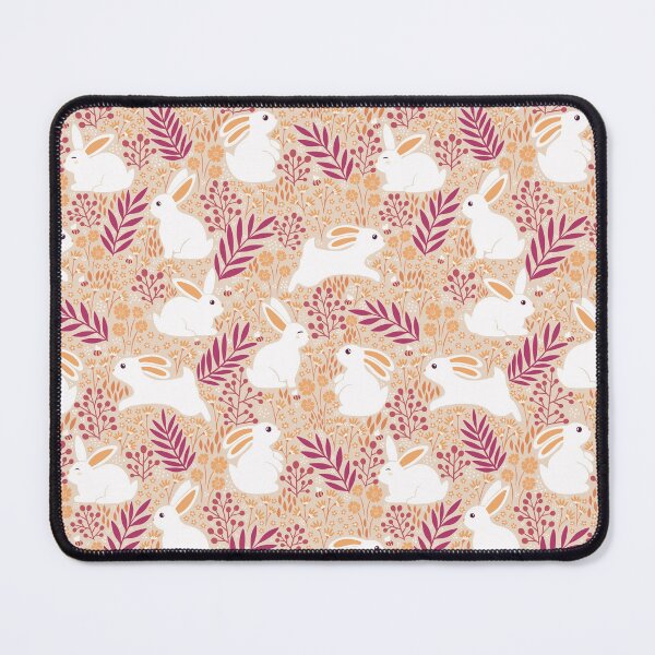 Item preview, Bunnies Dancing Among Wildflowers – Whimsical White Rabbits in soft Meadow designed and sold by OzdeBayer.