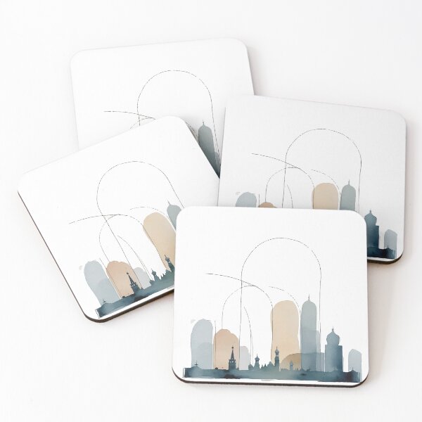 Item preview, Dreamy Watercolor Cityscape – Artistic Skyline Painting designed and sold by Moss and Moon Studio.