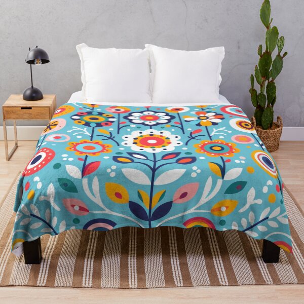Item preview, Scandinavian Folk Art Flowers – Vibrant Floral Symphony by heidiannemorris designed and sold by FOLK ART FUSION.