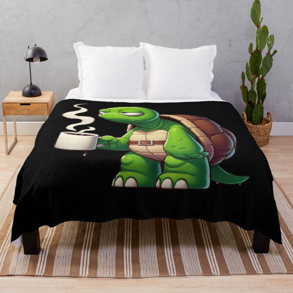 Item preview, the turtle with coffee is trying to wake up designed and sold by jukill.