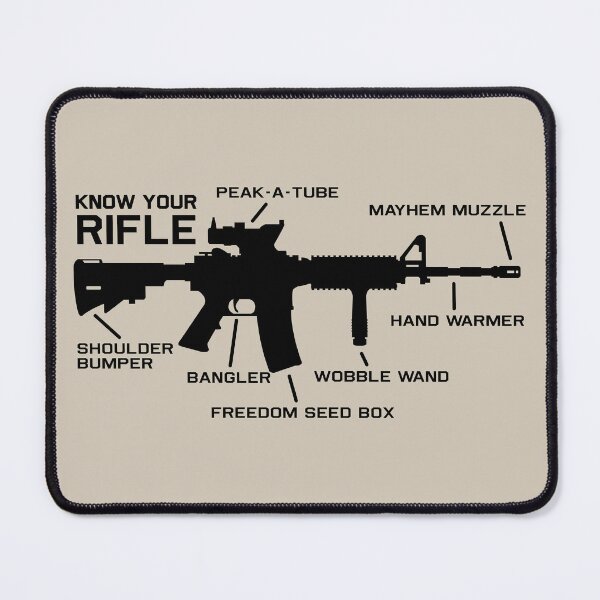 Item preview, Know Your Rifle Army Joke Military Humor Funny Diagram designed and sold by MilitaryMart.