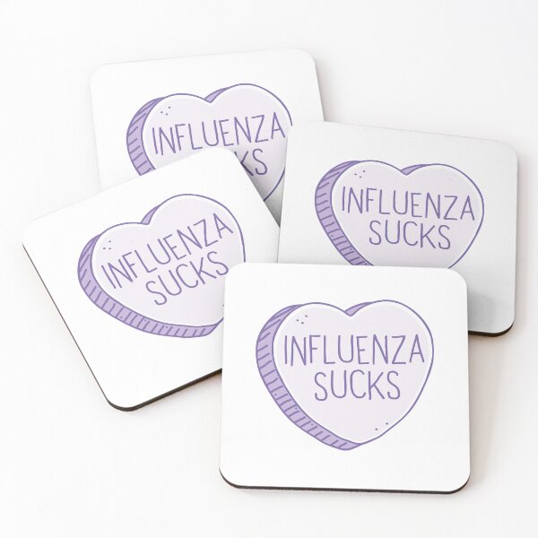 Item preview, Influenza (the flu) sucks in purple candy heart designed and sold by jazzydevil.